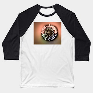 Vintage effect "Rock around the Clock" clock Baseball T-Shirt